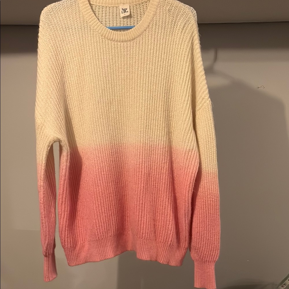SewInLove Pink and Cream Women's Sweater